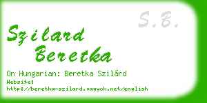 szilard beretka business card